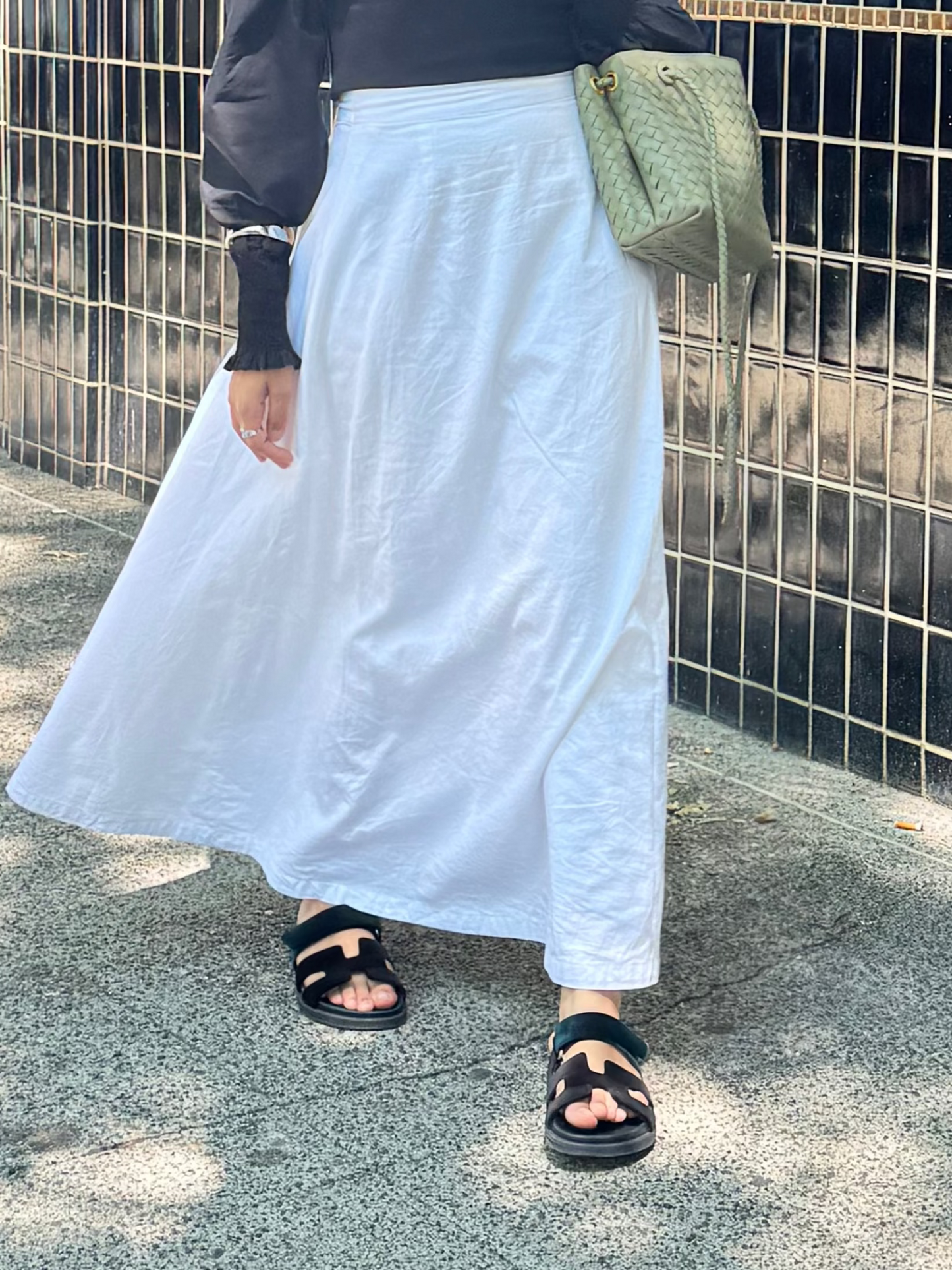 Cotton White Maxi Skirt