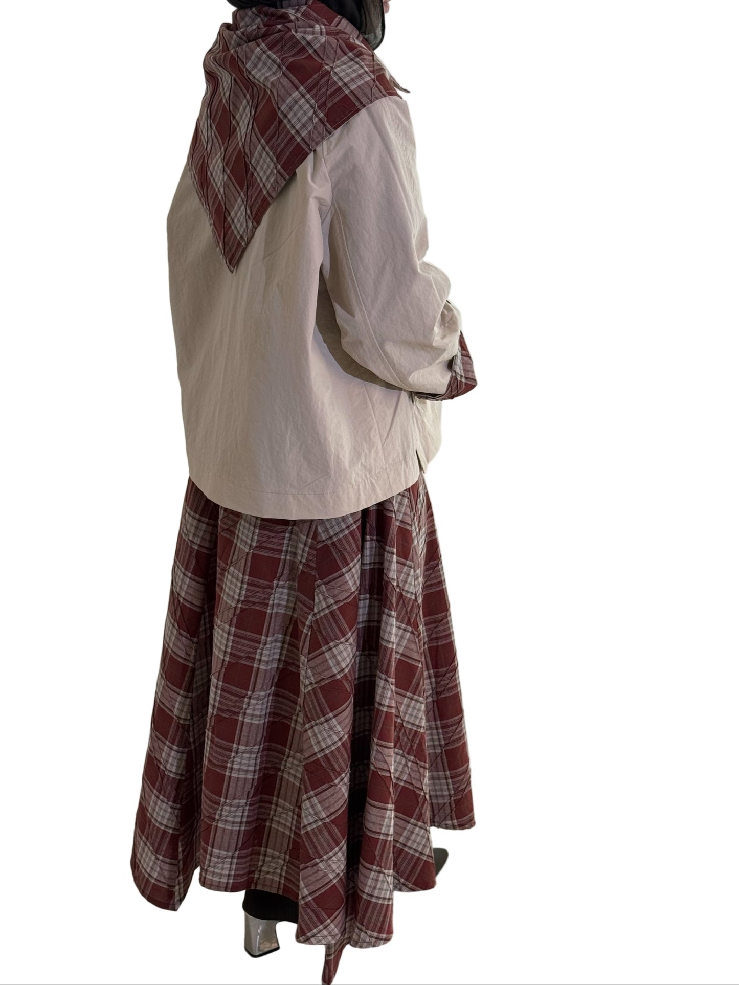 Reversible trench coat skirt set