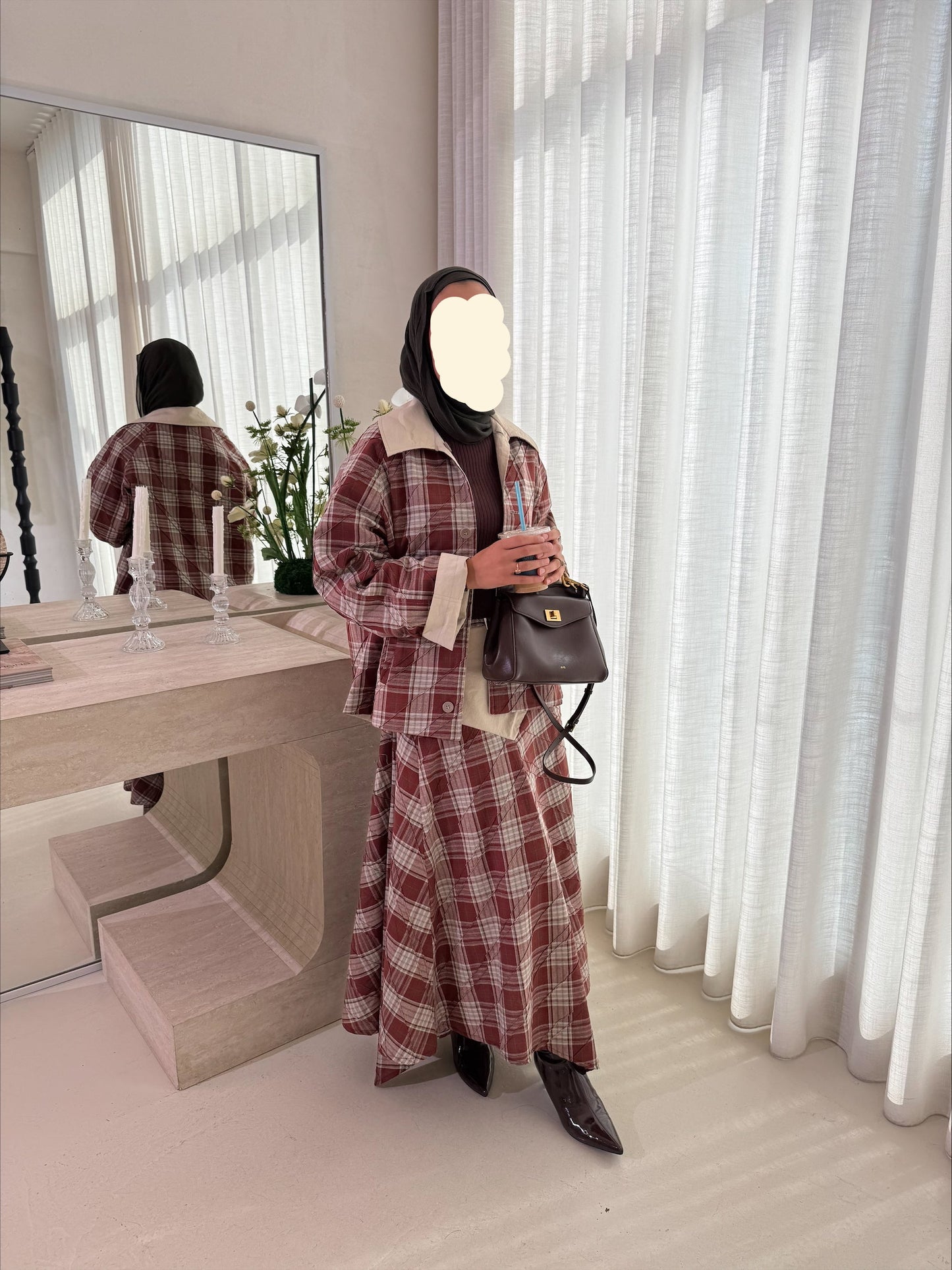 asymmetrical plaid skirt