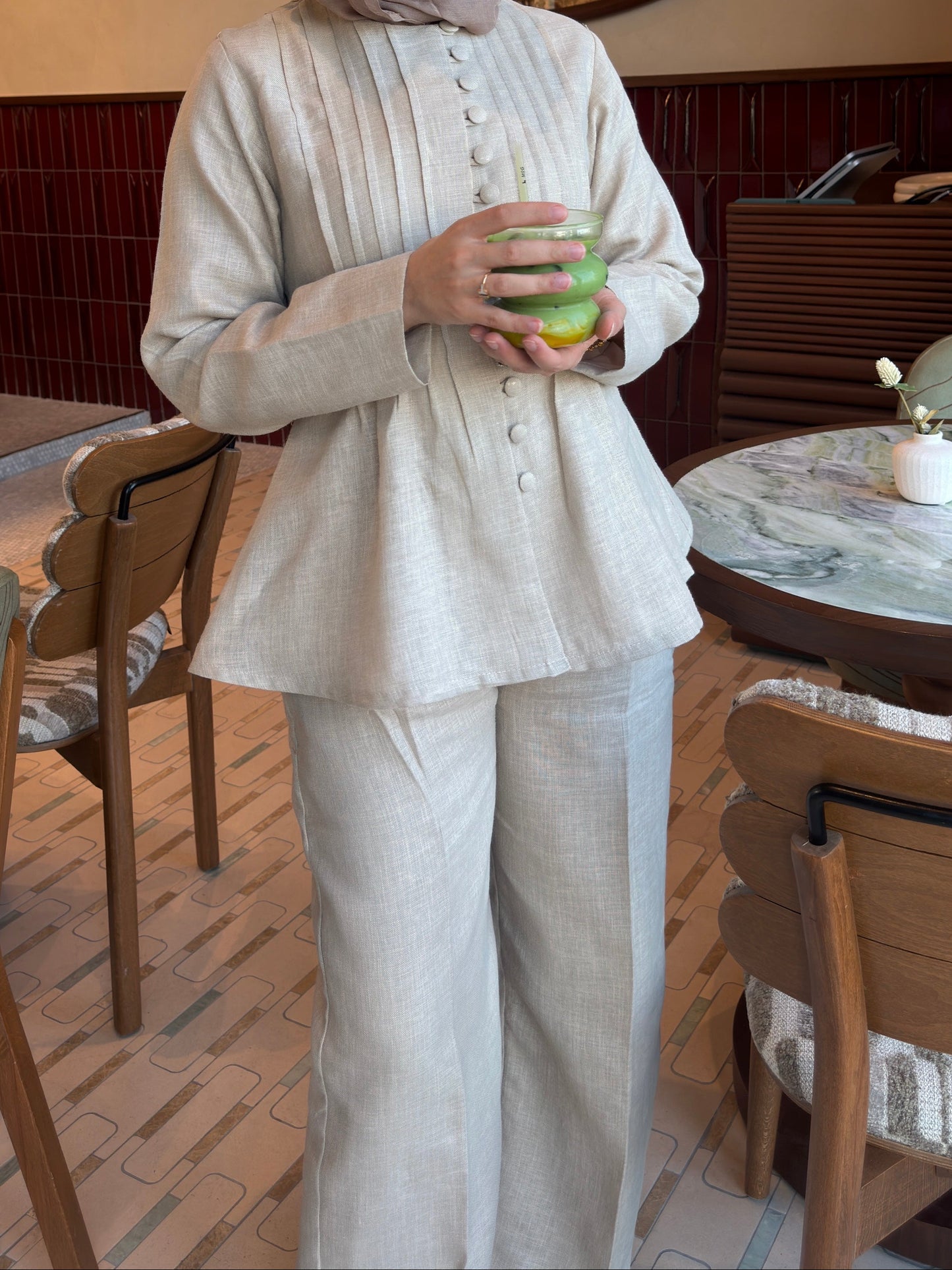 Pleated Linen set