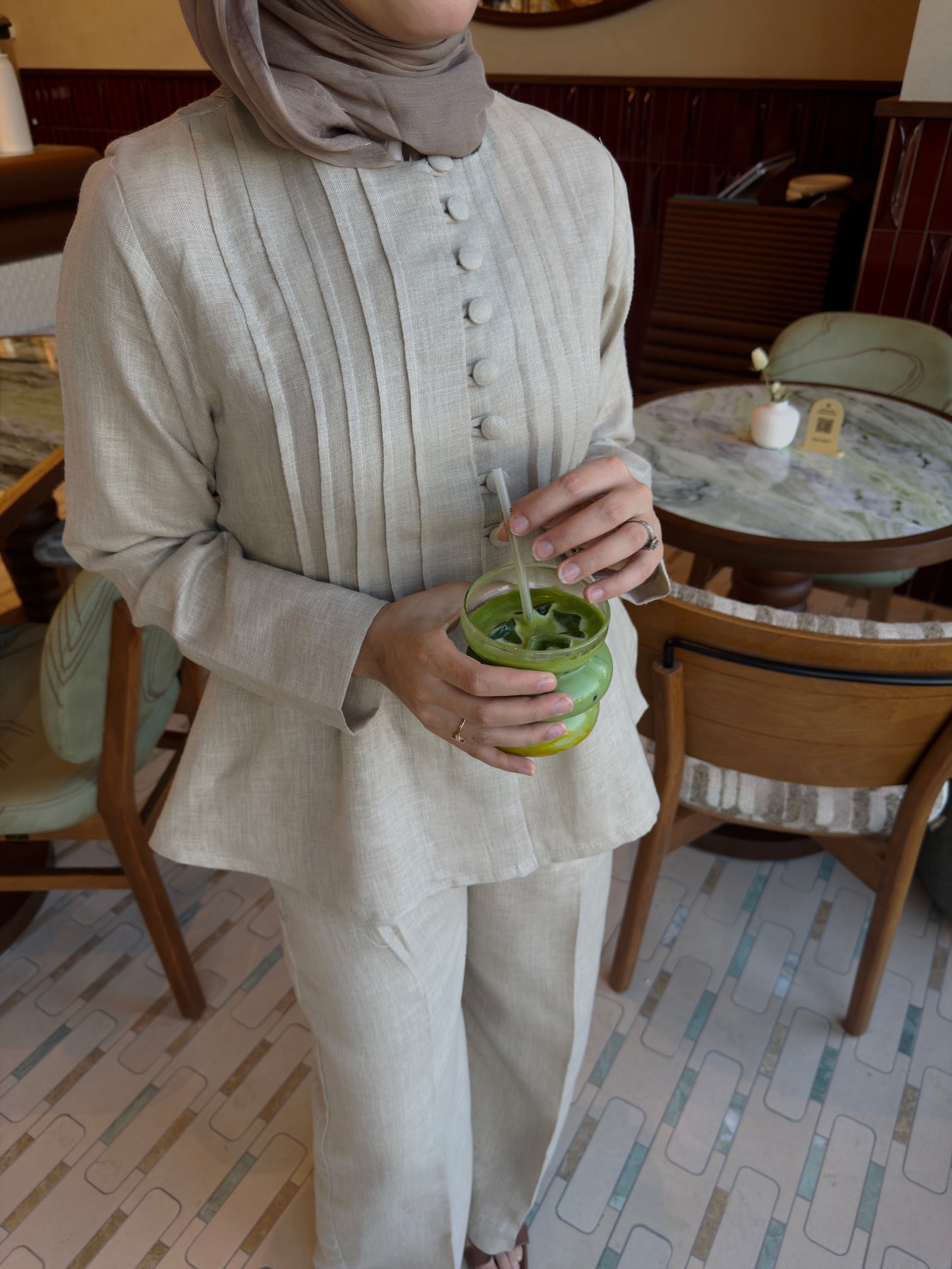 Pleated Linen set