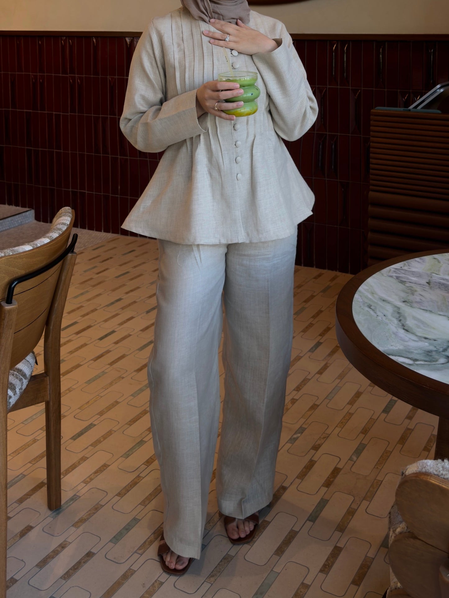 Pleated Linen set
