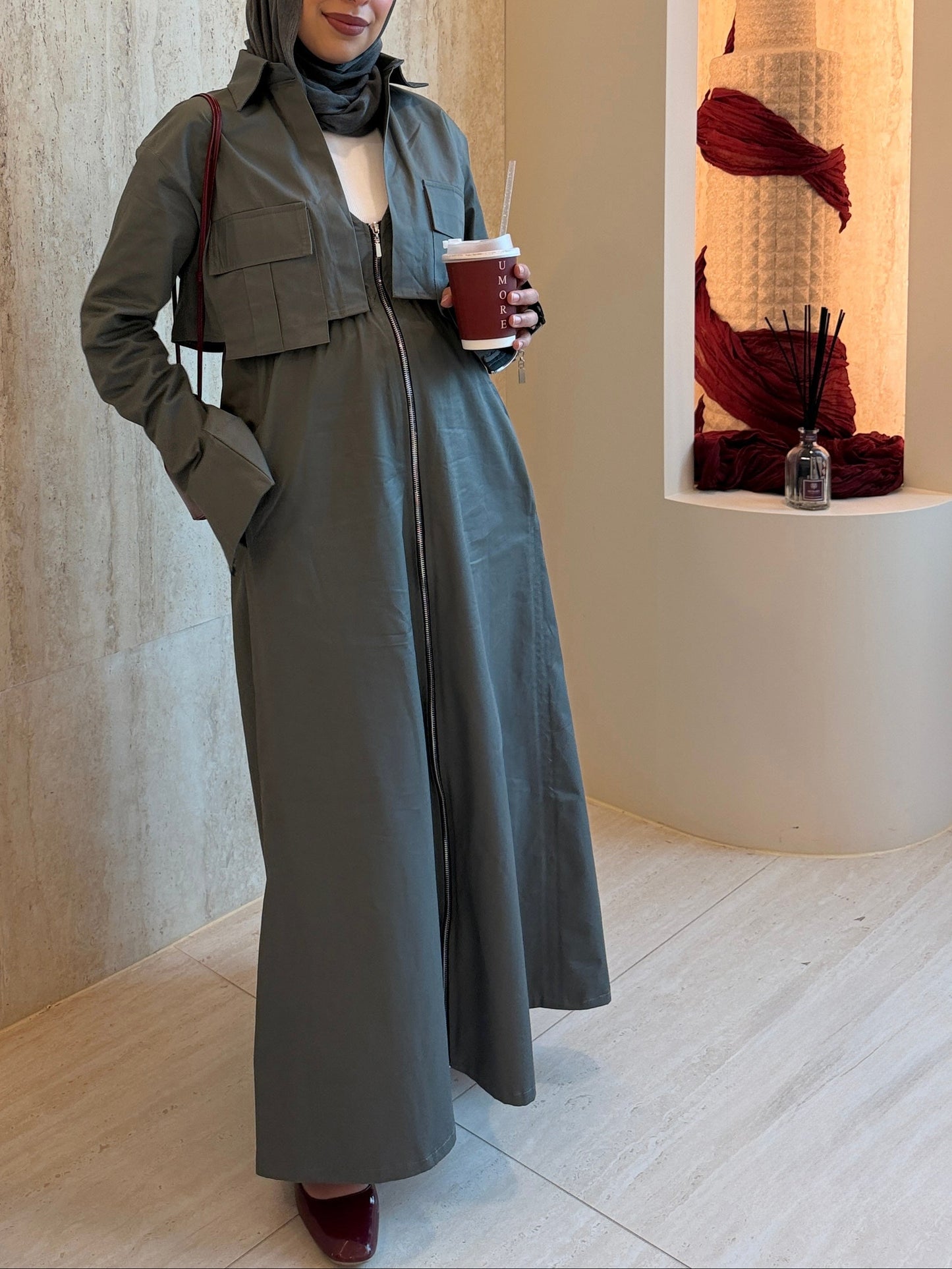 Zipper dress set
