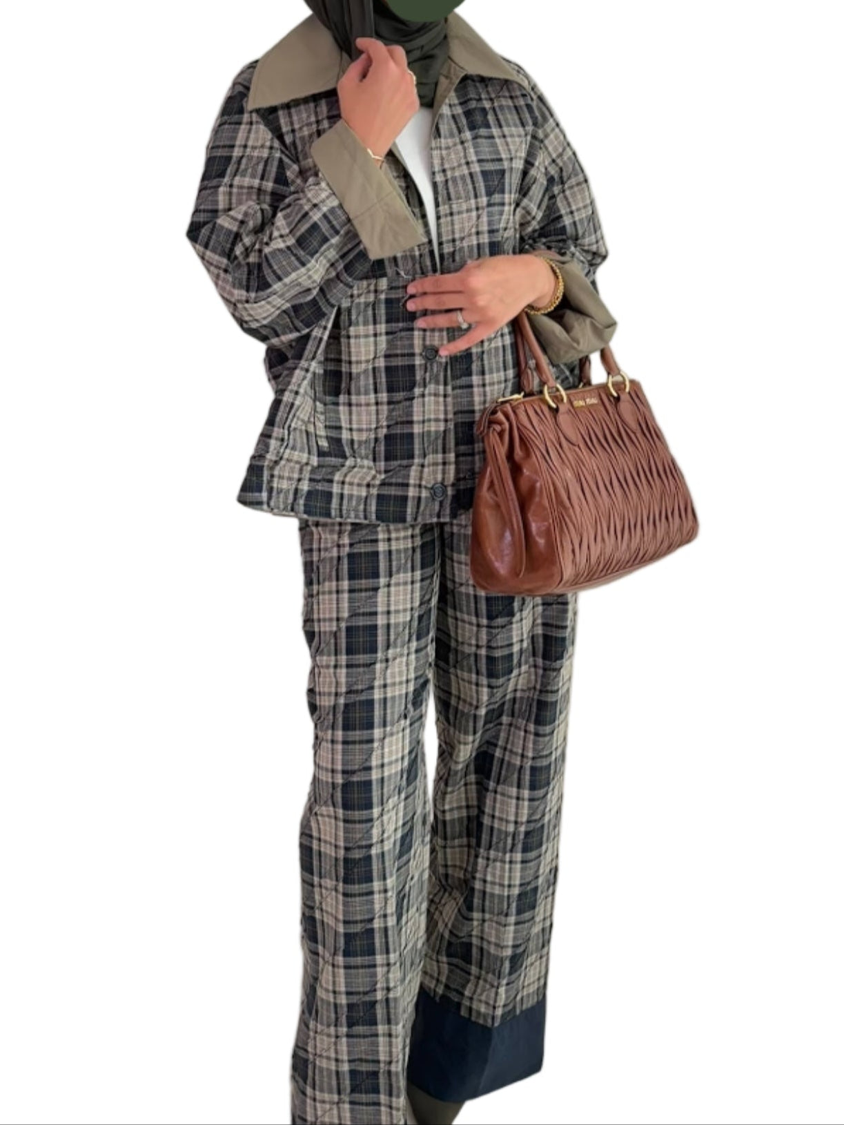 Reversible trench coat and pants set