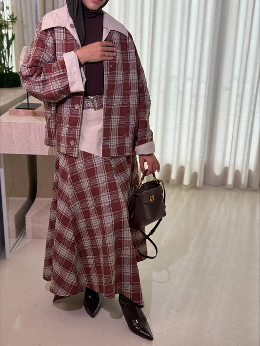 Reversible trench coat skirt set