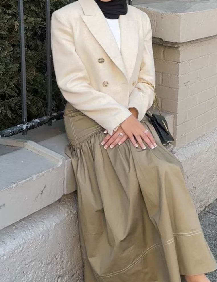 Asymmetrical Khaki Skirt