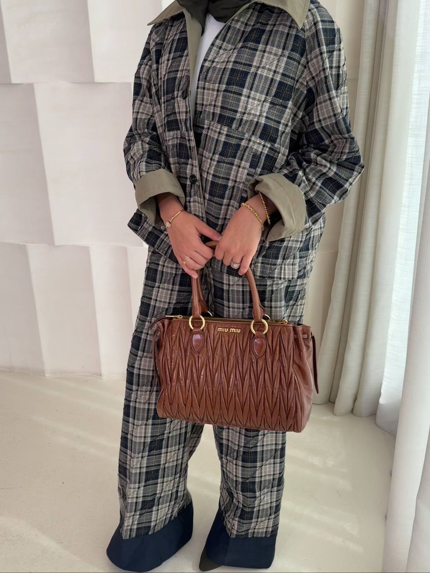 Reversible trench coat and pants set