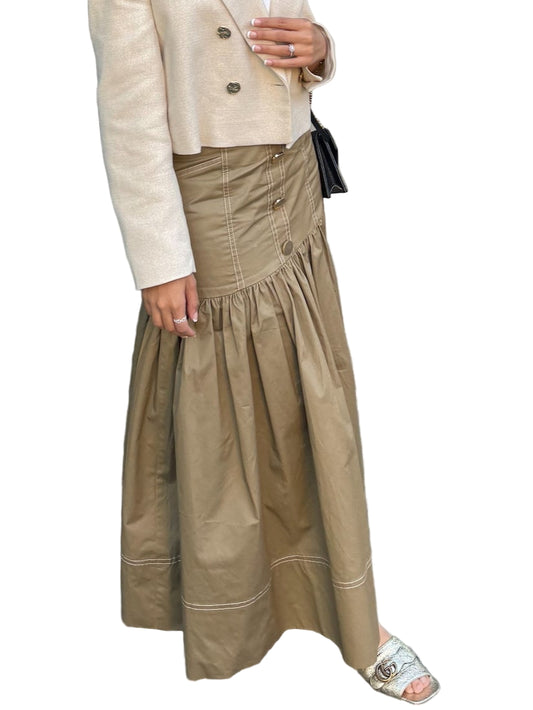Asymmetrical Khaki Skirt